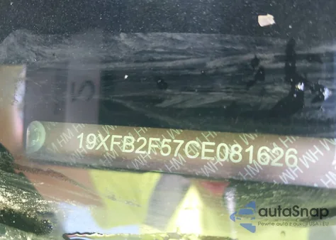 2012 Honda Civic Lx z USA, uszkodzony, nr VIN 19XFB2F57CE081626